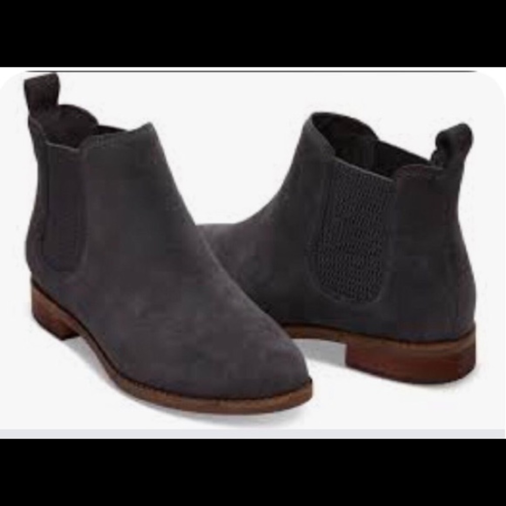 Toms Ella Chelsea Grey Boots / Booties - Suede